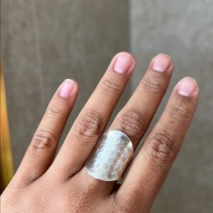 Elegant Silver Hammered Ring size 8